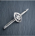 Vintage SILVER Bar Brooch Sweetheart with Thistle - Thomas Fattorini - 2.5g