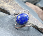 Vintage Lapis Lazuli Sterling Silver Ring - uk size M (6) - 3.2g