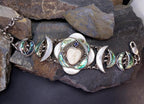 SAJEN Sterling Silver Carved Goddess Face Bracelet - adjustable - 49.6g