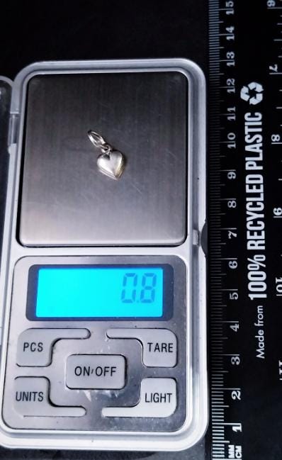 Vintage Silver Mini Heart Charm - for bracelet mini  - 0.8g