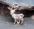 Sterling SILVER STAG DEER Charm Pendant - circa 1958 - 3.1g