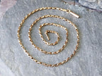 Antique 9ct GOLD Rolo BELCHER Chain Necklace with Barrel Clasp - 17" - 5.3g