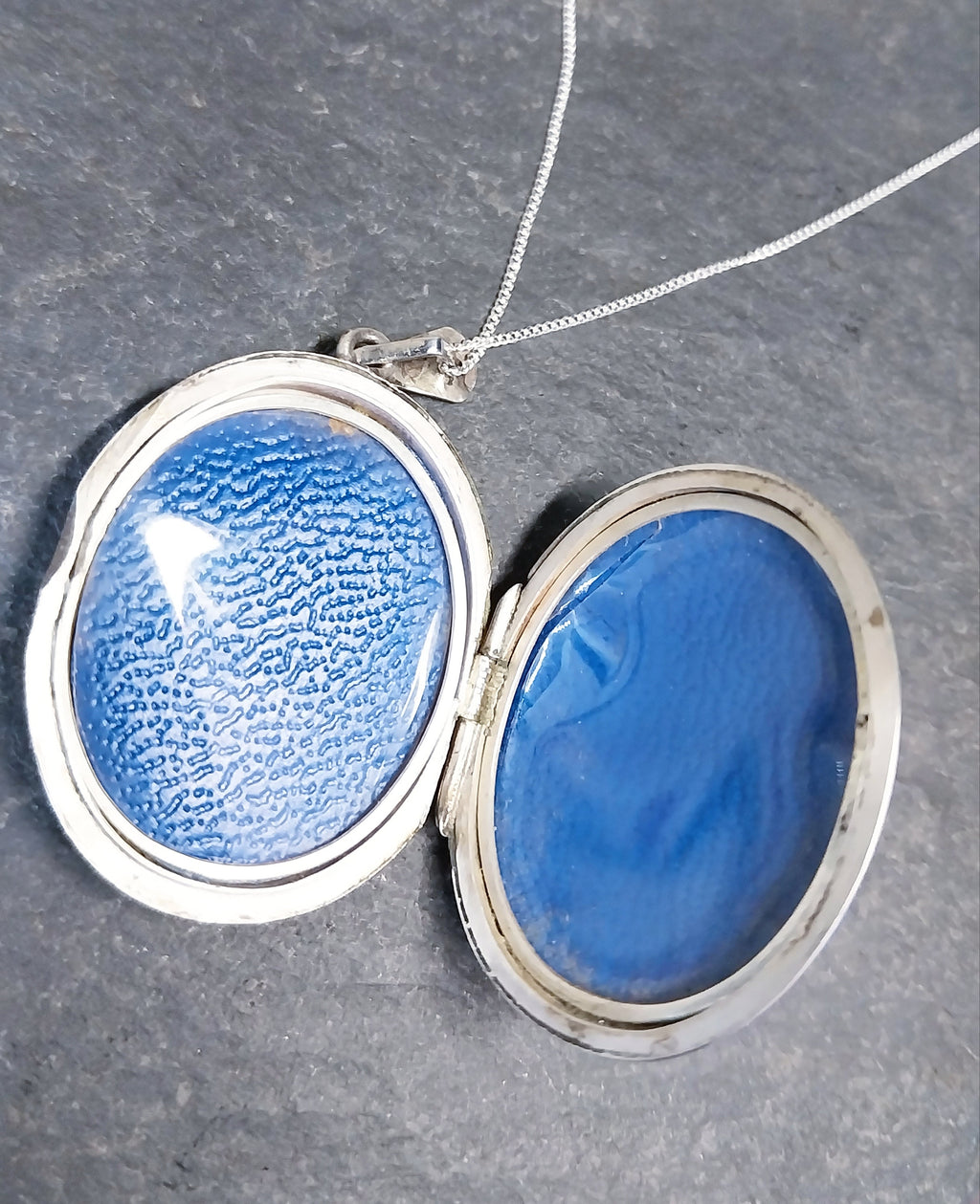 Large Vintage Silver LOCKET Necklace - Joseph Smith on 18" Sterling Chain - 10.4g