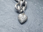 Vintage Silver CHARM BRACELET with 4 Charms and heart padlock clasp - 29.1g