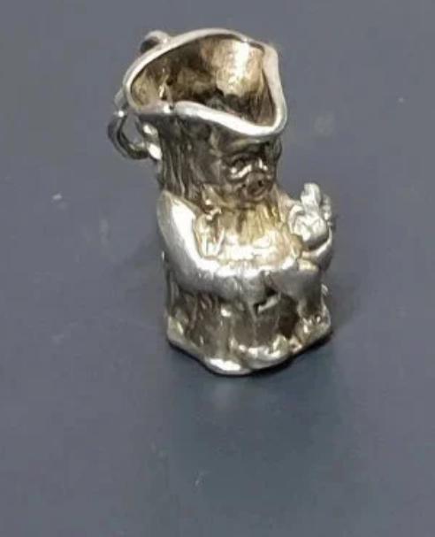 SILVER TOBY JUG Charm - Mini Beer Pint - Vintage Solid Sterling - 4.8g