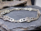 Vintage Celtic Sterling Silver Bracelet - Mackintosh Rose Links - 19cm - 10.6g