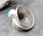 Sterling Silver TURQUOISE RING - uk size N 1/2 (us 7) - 5.1g