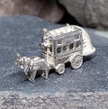 Vintage SilverHORSE DRAWN CARRIAGE Transport Charm - Bracelet - 3.3g