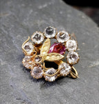 VICTORIAN FLY Insect BROOCH - Pinchbeck Pin and Paste stones