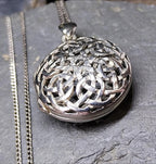 Kit Heath CELTIC Locket necklace - Sterling Silver -  on 17" Chain - 10.4g