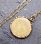 Antique 9ct Gold Photo Locket Pendant - Chester 1908 on 16" Chain - 4.5g