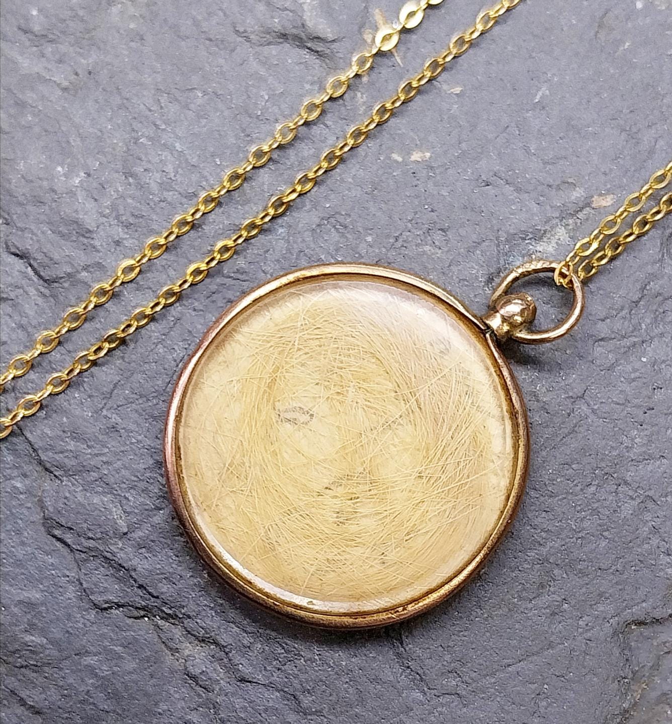 Antique 9ct Gold Photo Locket Pendant - Chester 1908 on 16" Chain - 4.5g