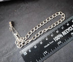 Vintage SILVER LINK BRACELET with Lock and Key - 16cm - 8.8g
