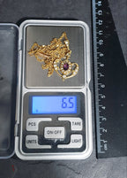 Antique Drop Pendant and Chain Necklace with Barrel Clasp - Rolled Gold - 18" - 6.5g