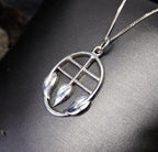 Sterling Silver CELTIC Cecily Leaf Pendant Necklace & 18" Chain - 4.3g
