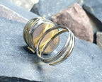 Vintage BVLER LOCKET WATCH Ring - Red Stone & Gold Plated - Size Adjustable - 12g