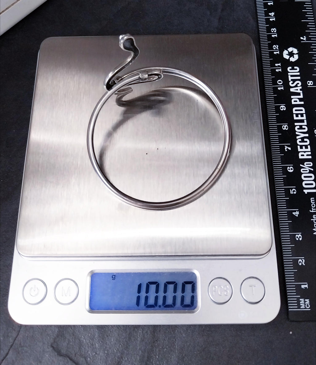VintageSterling Silver SNAKE Bangle Bracelet - Serpent Design - 10g