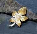 Vintage Sterling Silver LEAF BROOCH - Autumn Maple - 2.3g