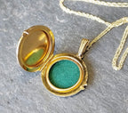 GEORG JENSEN 9ct Gold  Two Flower Locket - with 18" Gold Chain - 4.3g