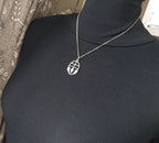 Sterling Silver CELTIC Cecily Leaf Pendant Necklace & 18" Chain - 4.3g