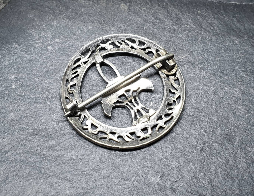 VICTORIAN Solid Silver BROOCH - Basket of Flowers - 2.6g