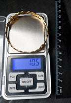 Vintage 9ct Rolled GOLD BANGLE - Weave Twist with Stars - 10.5g