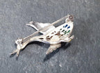 Vintage Silver and Enamel Flying Duck BROOCH - Retro, Kitsch - 4.8g