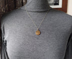 9ct Gold Georg Jensen St Christopher Necklace Pendant - Double Sided on 20" Chain - 4.4g