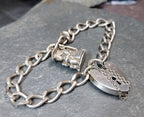 Vintage Silver CHARM BRACELET with Charm Opening Toby Beer Jug - 18.9g
