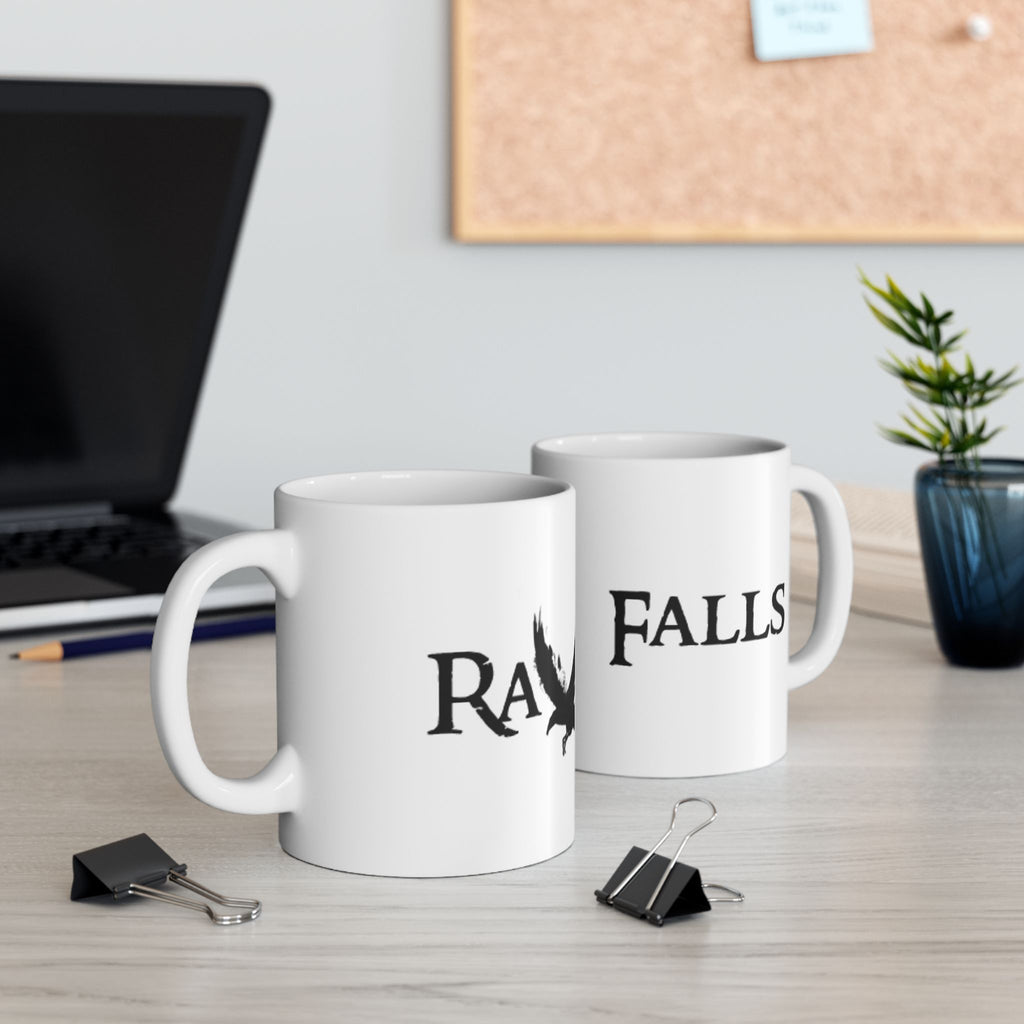 RavenFalls Mug - Coffee Tea Black & white 11oz