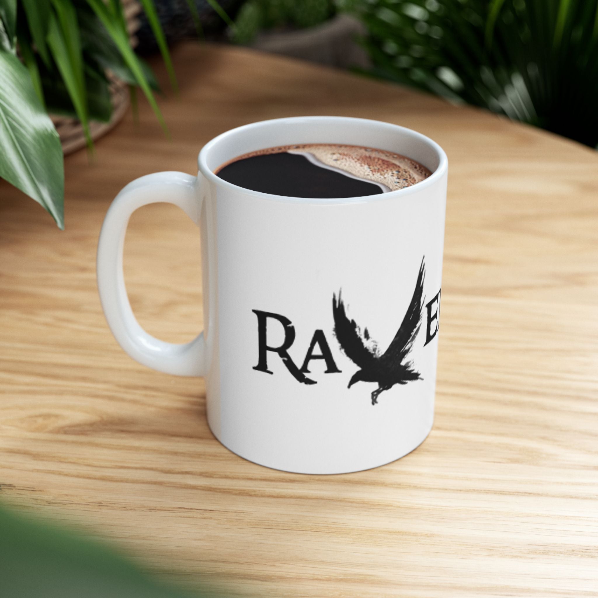 RavenFalls Mug - Coffee Tea Black & white 11oz