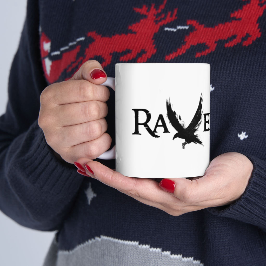 RavenFalls Mug - Coffee Tea Black & white 11oz