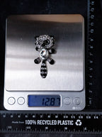 BUTLER & WILSON Moving Racoon Brooch - Articulated -  12.8g