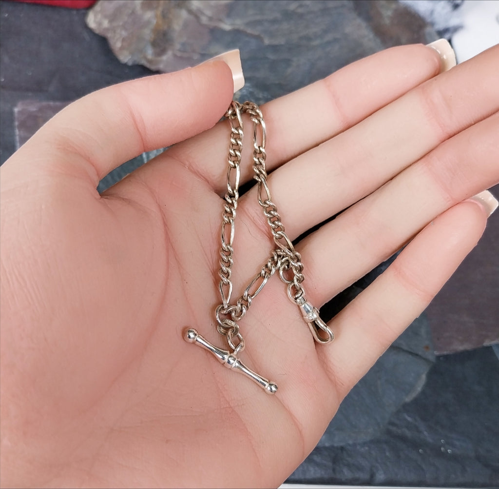 Vintage Sterling Silver T Bar Bracelet - 18cm - 7.2g