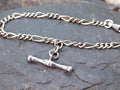 Vintage Sterling Silver T Bar Bracelet - 18cm - 7.2g