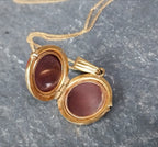 GEORG JENSEN 9ct Gold  Three Flower Locket - with 18" Gold Chain - 3.3g