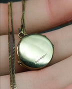 GEORG JENSEN 9ct Gold  Three Flower Locket - with 18" Gold Chain - 3.3g