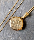 GEORG JENSEN 9ct Gold  Three Flower Locket - with 18" Gold Chain - 3.3g