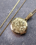 GEORG JENSEN 9ct Gold  Three Flower Locket - with 18" Gold Chain - 3.3g