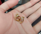 Vintage 9ct Gold Triple Hoop EARRINGS - butterfly backs - 1.6g