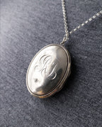 Victorian Sterling Silver Monogram LOCKET - c1876 Blanckensee & Levetus with 20" Chain - 16.4g