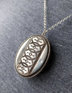 Victorian Sterling Silver Monogram LOCKET - c1876 Blanckensee & Levetus with 20" Chain - 16.4g