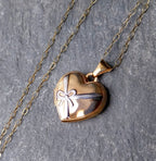 9ct GOLD Heart Locket Necklace Four Leaf Clover Inside on 18" Chain - 1.9g