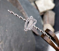 Irish Silver HARP BROOCH with Marcasite Stones Art Deco - 3g
