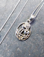 Vintage Sterling Silver CELTIC ROSE Pendant Necklace & 18" Chain - 2.7g