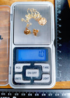 9ct Gold SUN Face NECKLACE and EARRINGS Matching Set