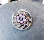 Vintage SILVER CAITHNESS BROOCH - Millefiori Mosaic - 11.1g
