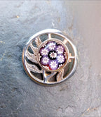 Vintage SILVER CAITHNESS BROOCH - Millefiori Mosaic - 11.1g