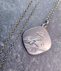 Georg Jensen St CHRISTOPHER pendant Necklace, Double Sided on 18" Chain - 4.3g