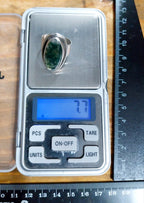 Vintage Carl Ove FRYDENSBERG COF Denmark Moss Agate Silver RING Size P (7.5) - 7.7g